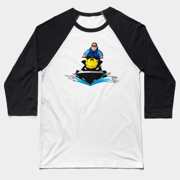 Jetski Guy Baseball T-Shirt by Ratatosk